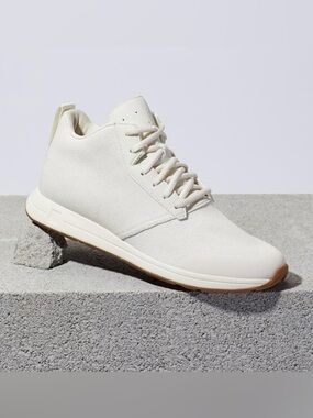 York Athletics Women's Henry  Mid Canvas Cream Knit High-Top Athletic Sneaker